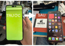 Fix xanh màn iphone Bàu Bàng